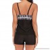 Women Conservative Plaid Print Split Swimsuit Two Piece Sexy Beachwear S-5XL A Black B07NYT6592